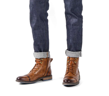Men's Leather Ankle Boots | Classic Lace-Up Fall Footwear | Durable Casual Dress Boots Canada