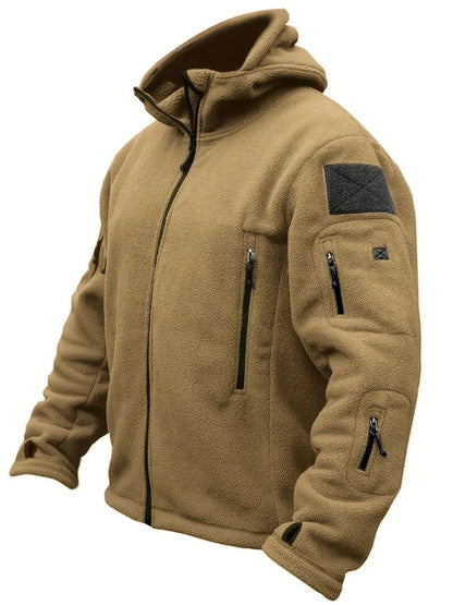 Men's Tactical Hoodie Jacket | Multi-Pocket Design | Fleece Lined | Outdoor Performance