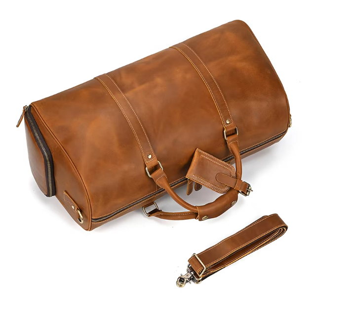 Men’s Faux Leather Duffle Bag | Travel Weekender | Large Capacity Carryall