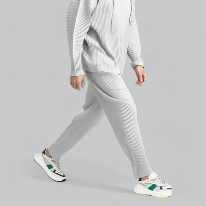 Men's Ribbed Lounge Pants | Stretch Knit Pull-On Bottoms for Everyday Comfort