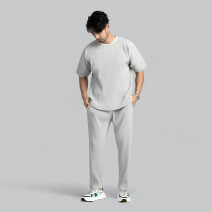 Men's Ribbed Lounge Pants | Stretch Knit Pull-On Bottoms for Everyday Comfort