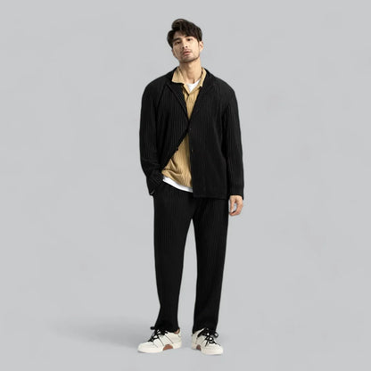 Men's Ribbed Lounge Pants | Stretch Knit Pull-On Bottoms for Everyday Comfort