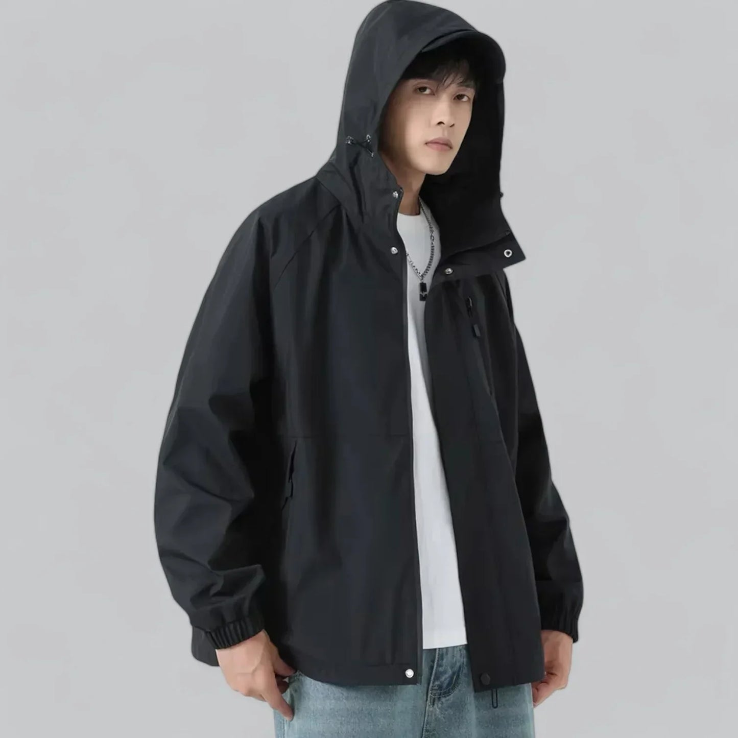 Men’s Lightweight Windbreaker Jacket | Hooded Zip-Up | Spring/Fall Outer Layer