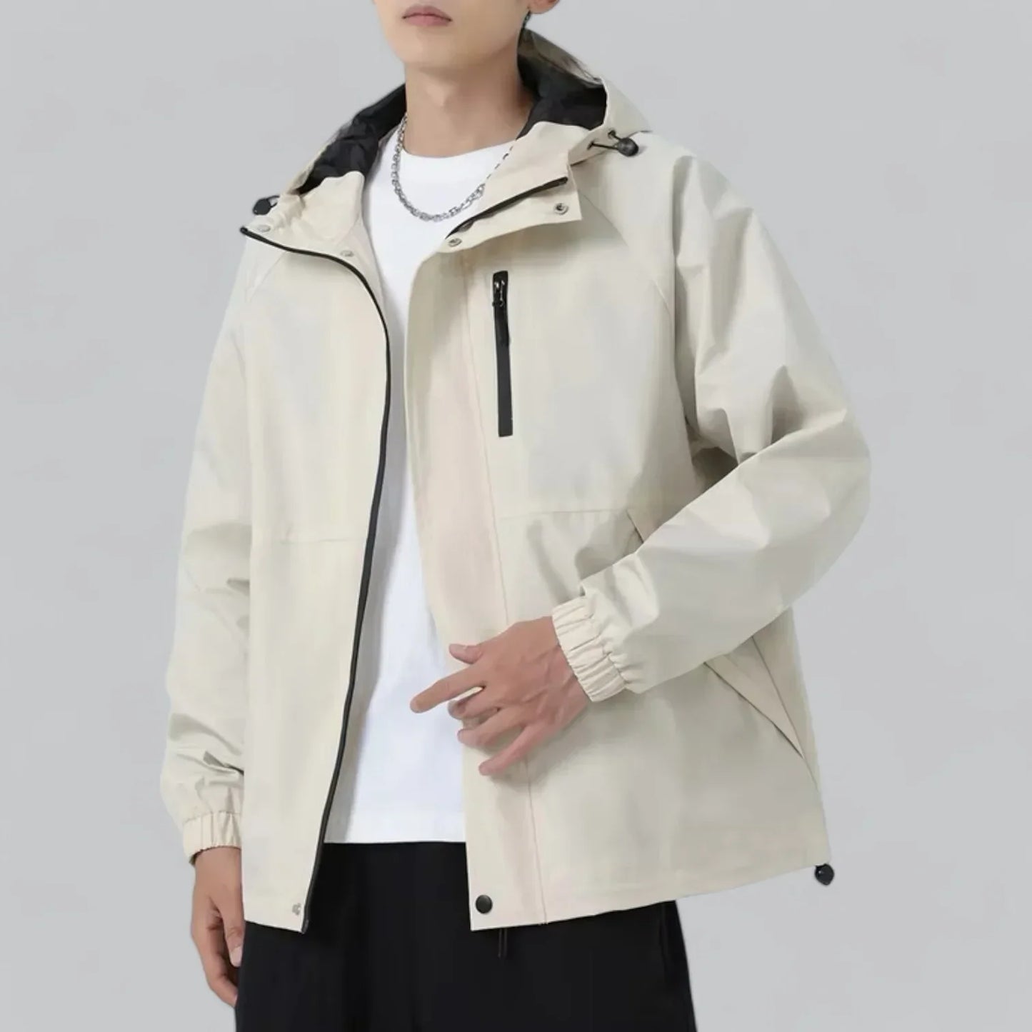 Men’s Lightweight Windbreaker Jacket | Hooded Zip-Up | Spring/Fall Outer Layer