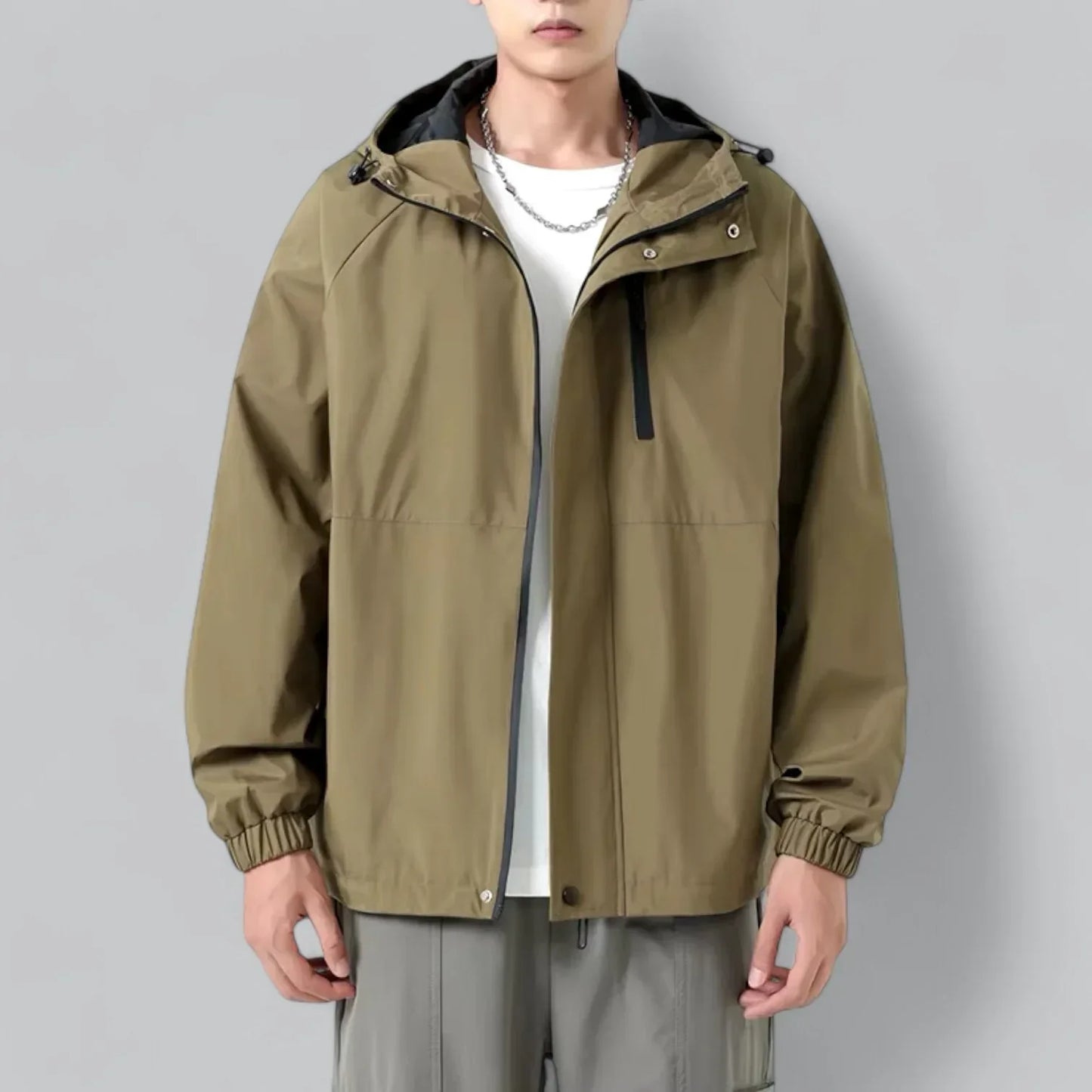 Men’s Lightweight Windbreaker Jacket | Hooded Zip-Up | Spring/Fall Outer Layer
