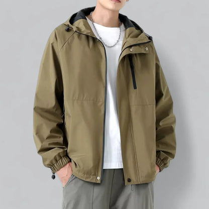 Men’s Lightweight Windbreaker Jacket | Hooded Zip-Up | Spring/Fall Outer Layer