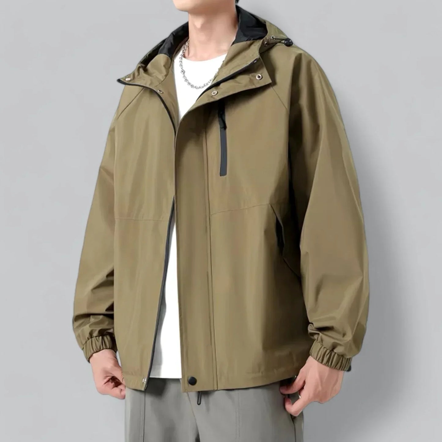 Men’s Lightweight Windbreaker Jacket | Hooded Zip-Up | Spring/Fall Outer Layer