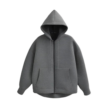 Men’s Oversized Zip Hoodie | Minimalist Full-Zip Fleece | Casual Streetwear Essential