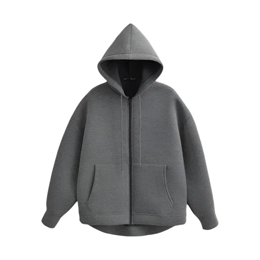 Men’s Oversized Zip Hoodie | Minimalist Full-Zip Fleece | Casual Streetwear Essential