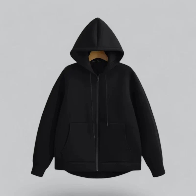 Men’s Oversized Zip Hoodie | Minimalist Full-Zip Fleece | Casual Streetwear Essential