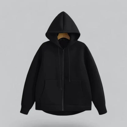 Men’s Oversized Zip Hoodie | Minimalist Full-Zip Fleece | Casual Streetwear Essential