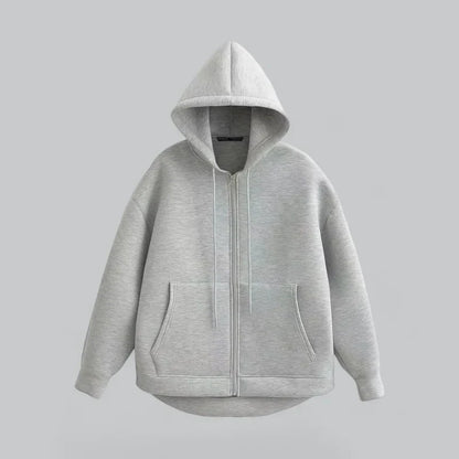 Men’s Oversized Zip Hoodie | Minimalist Full-Zip Fleece | Casual Streetwear Essential