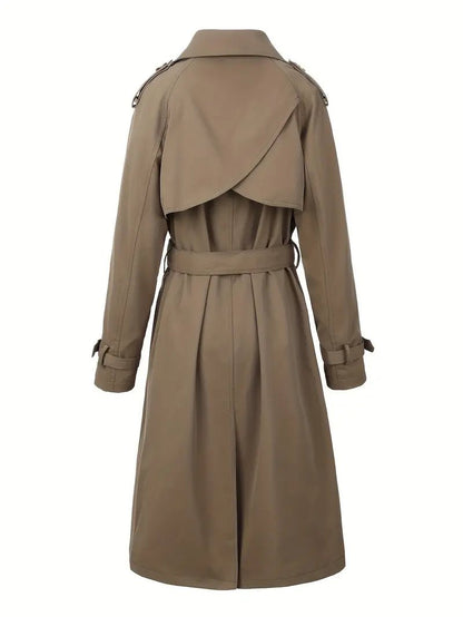 Classic Double-Breasted Trench Coat | Water-Resistant | Cotton Blend | Timeless Outerwear
