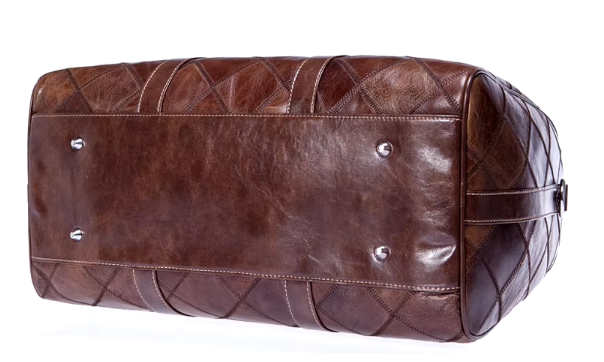 Men’s Quilted Travel Duffel Bag | Faux Leather Weekender | Adjustable Shoulder Strap