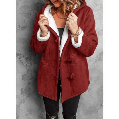 Toggle-Front Winter Jacket | Soft Lined Hooded Coat | Warm Midweight Outerwear