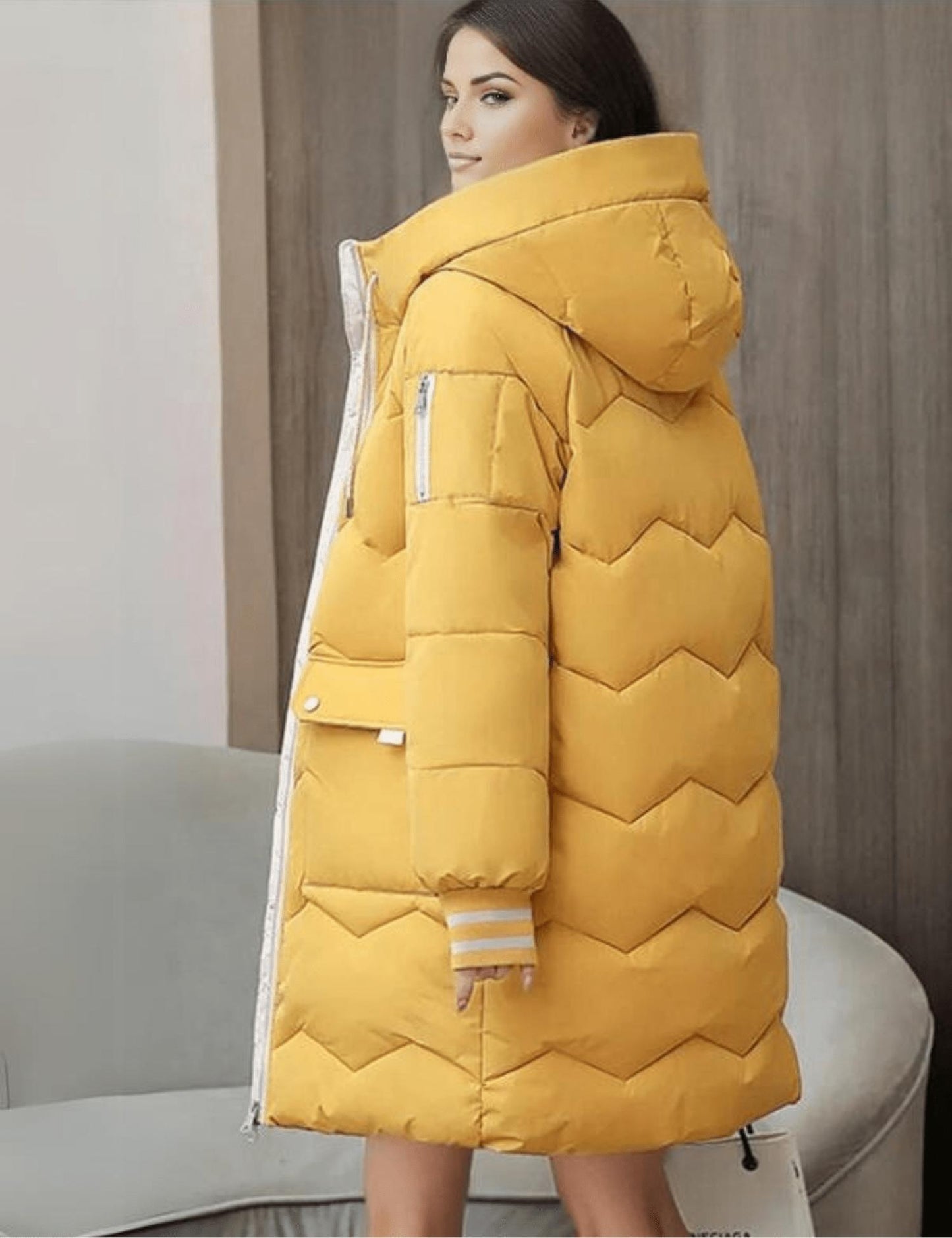 Quilted Puffer Coat with Hood | Warm Insulated Design | Winter Essential | Mid-Length