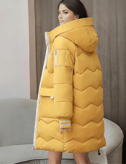 Quilted Puffer Coat with Hood | Warm Insulated Design | Winter Essential | Mid-Length
