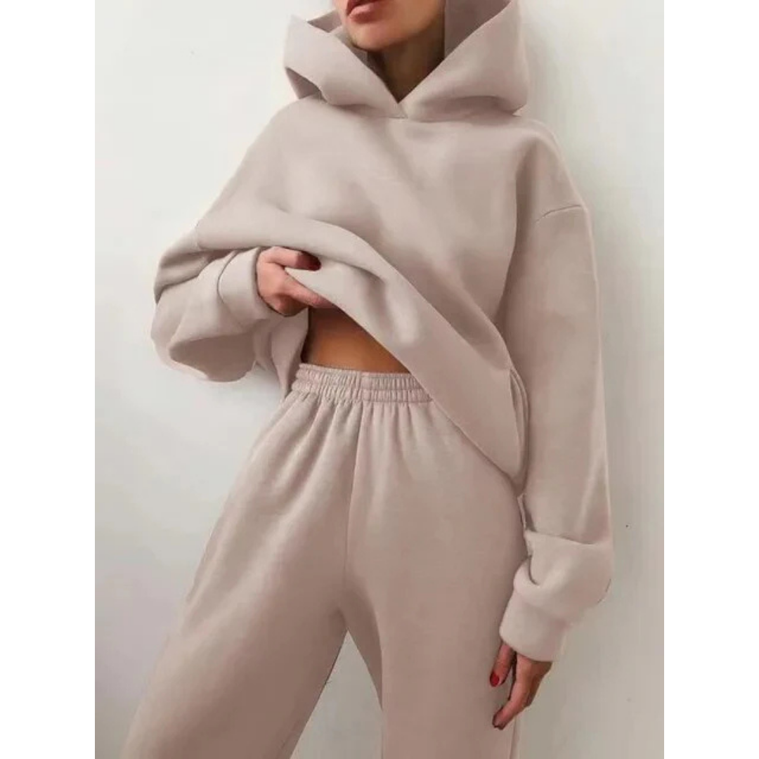 Relaxed Hoodie Sweat Set | Fleece-Lined Two-Piece Loungewear | Cozy Everyday Fit