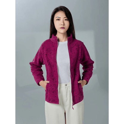 Floral Fleece Zip-Up Jacket | Soft & Warm | Stylish Design