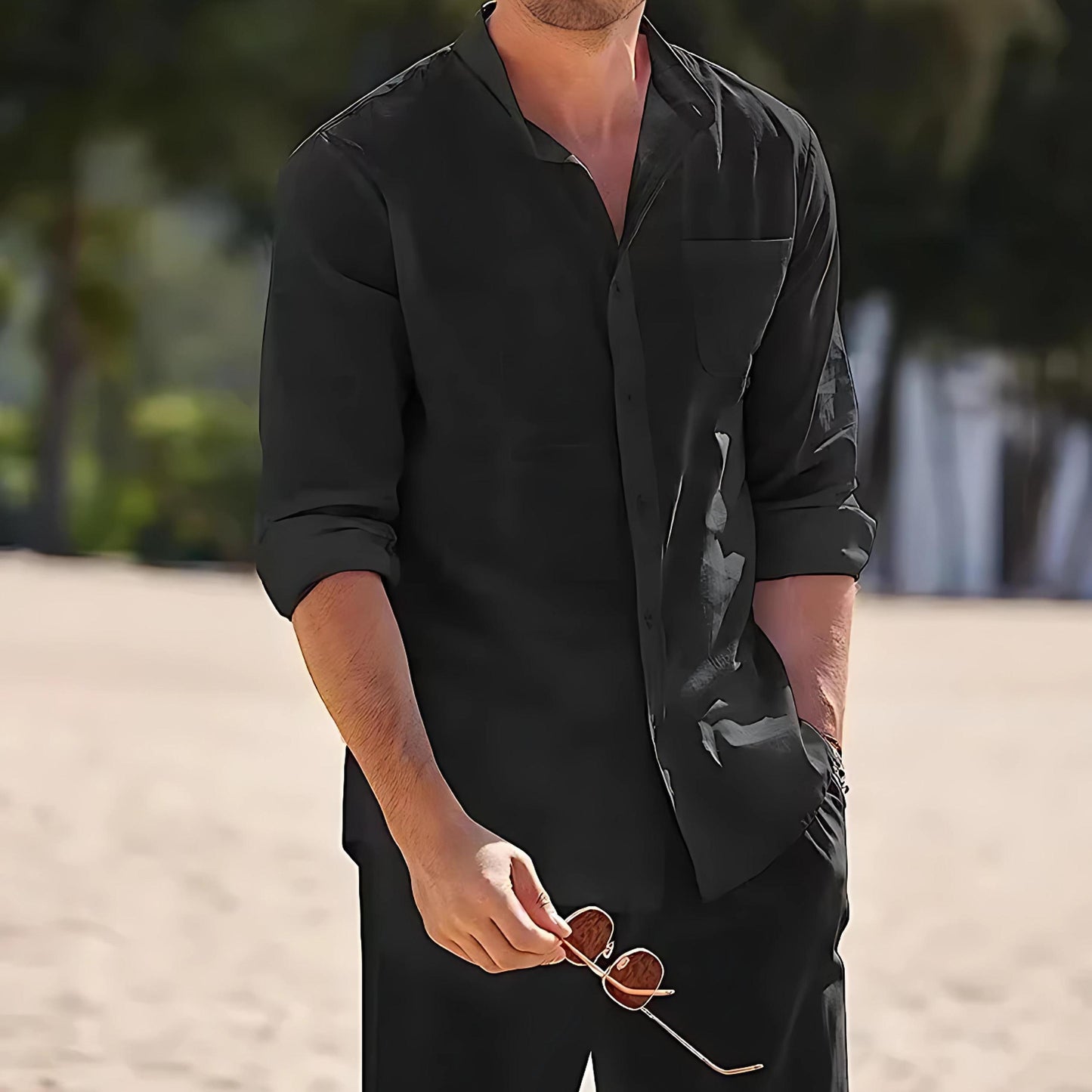 Linen Shirt & Pants Set | Breathable 2-Piece Summer Outfit | Relaxed Fit Co-Ord
