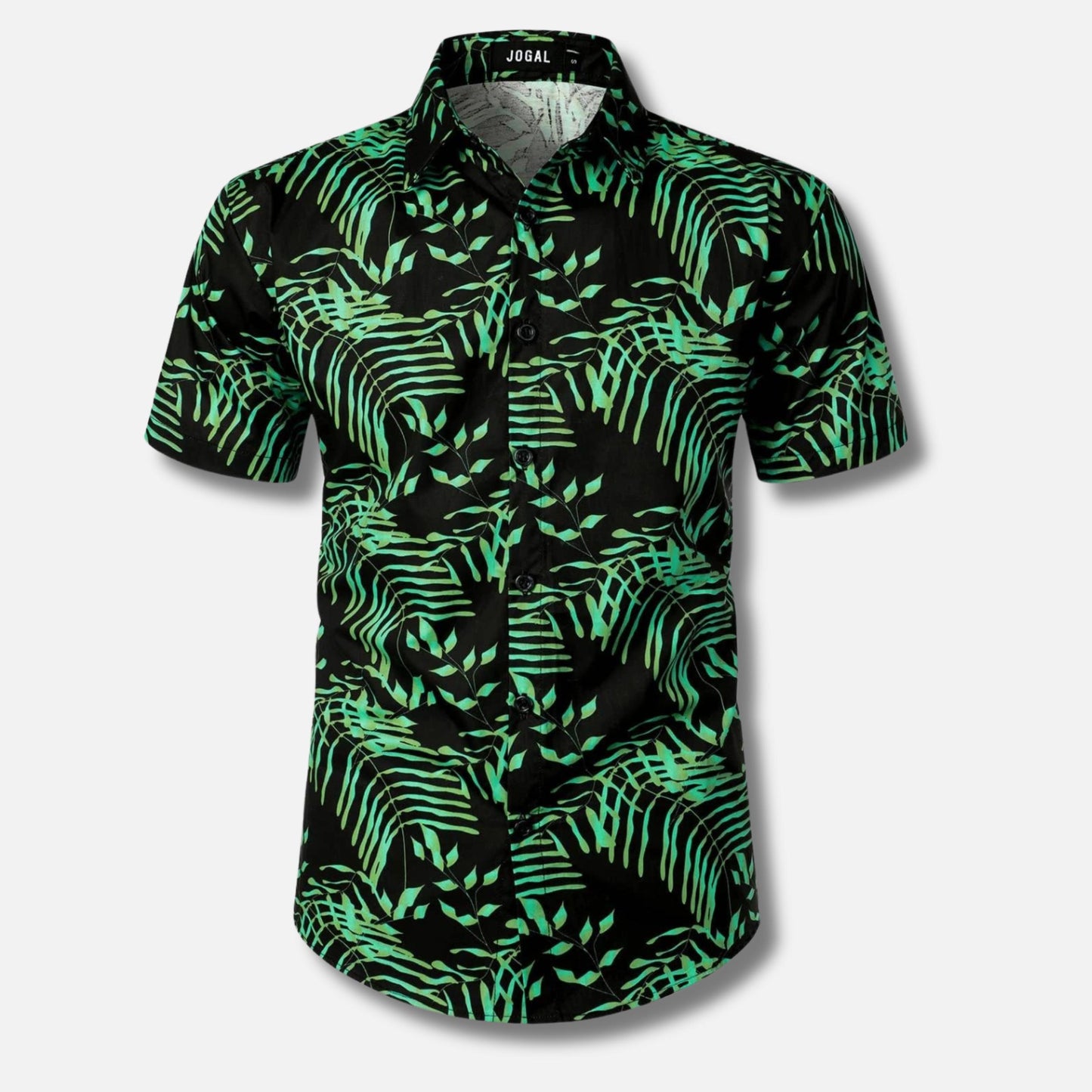 Men's Short Sleeve Button-Up Shirt | Lightweight Cotton Blend | Tropical Floral Print