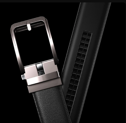 Men’s Leather Ratchet Belt | Auto-Locking Buckle | No-Hole Design