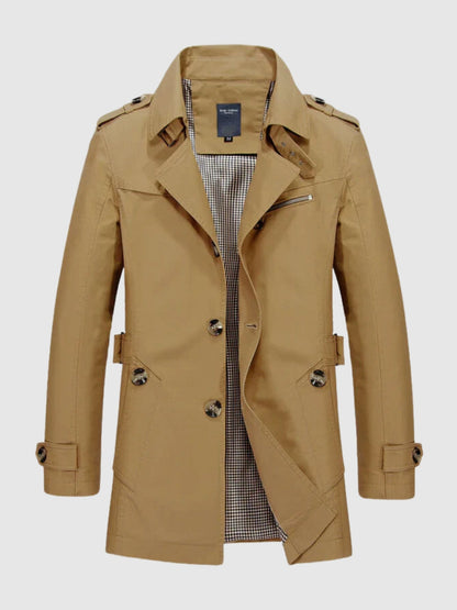 Men's Classic Trench Coat | Midweight Cotton Blend with Belt | Transitional Outerwear Canada