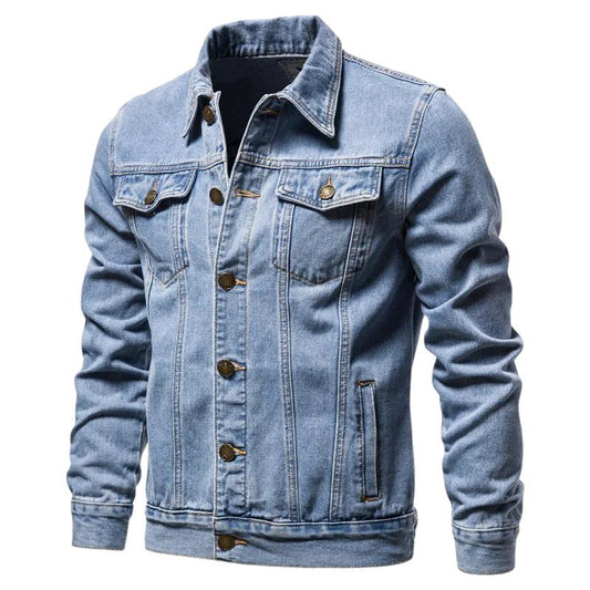 Men’s Classic Denim Jacket | Light Wash | Button-Up Casual Outerwear