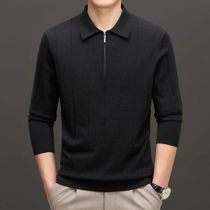 Men’s Knit Polo Sweater | Quarter-Zip Lightweight Layer
