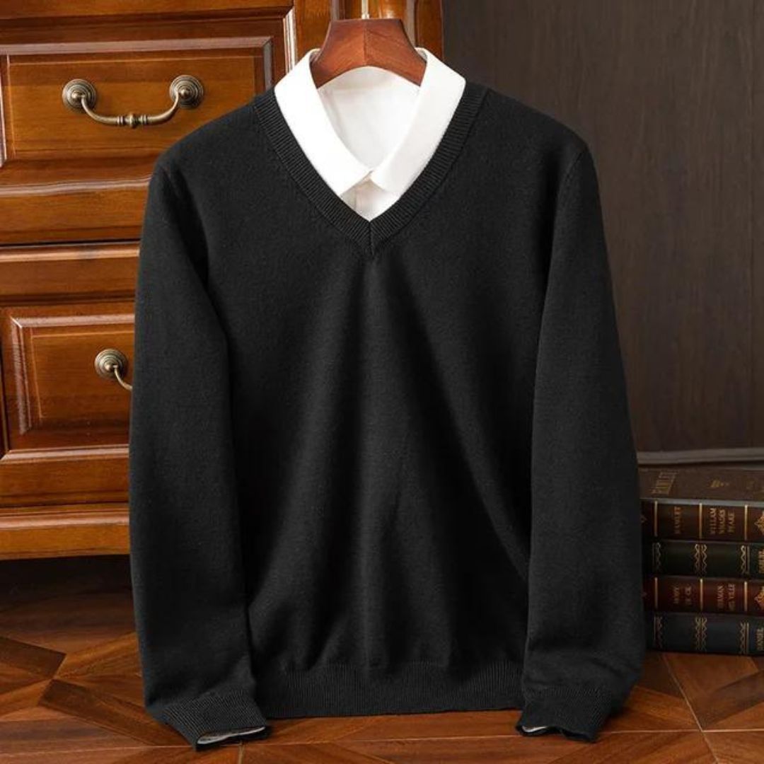 V-Neck Lightweight Knit Sweater | Soft Touch | Classic Layering Piece