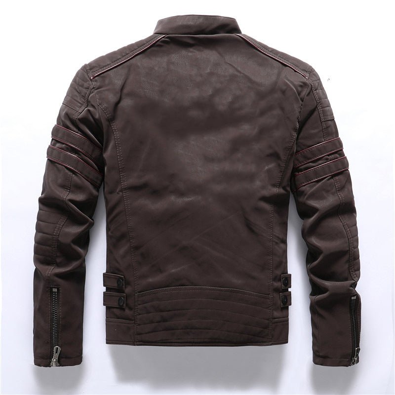 Men's Biker-Style Faux Leather Jacket | Slim Fit | Moto-Inspired Design