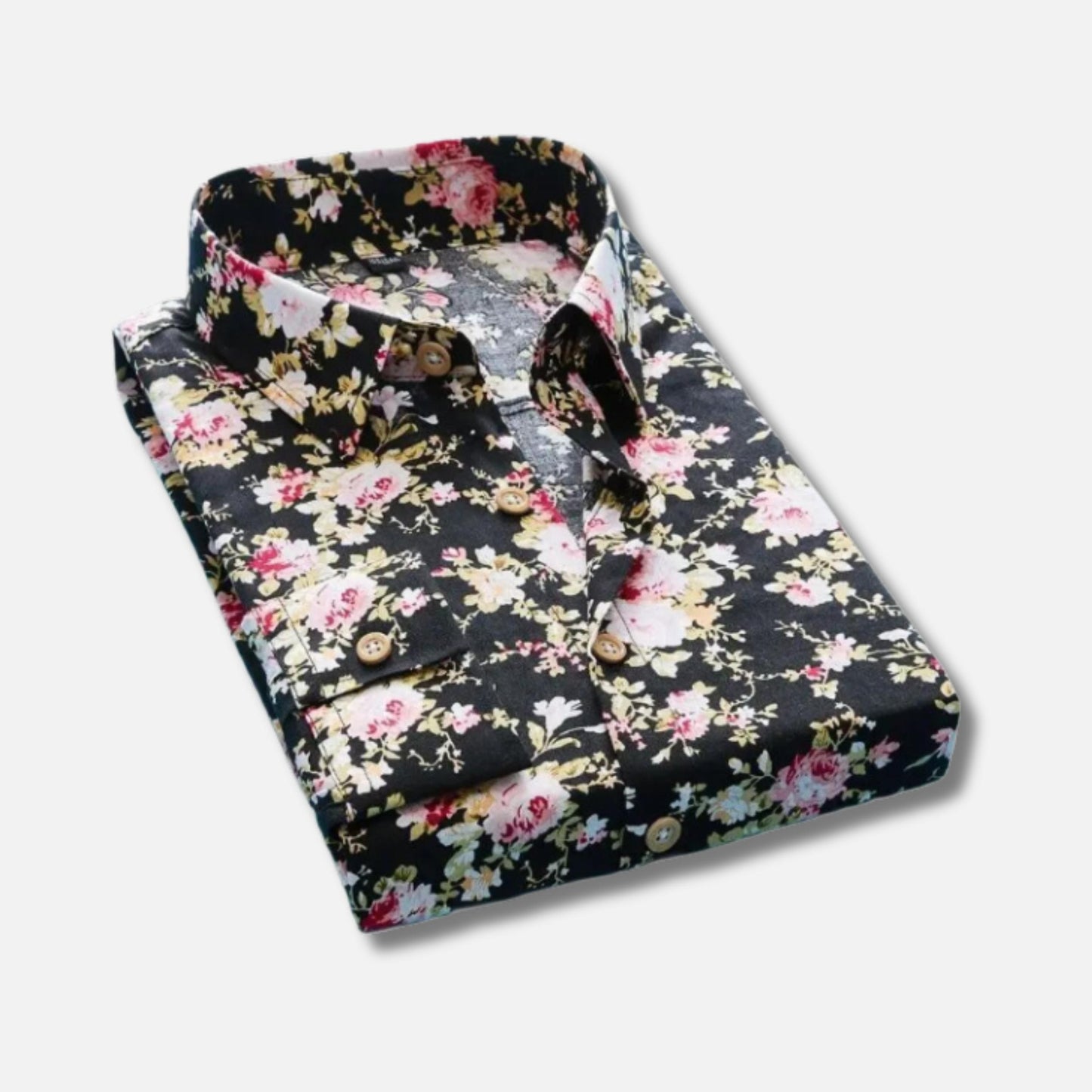 Men’s Long Sleeve Floral Shirt | Slim Fit Cotton Dress Shirt | Bold Statement Casualwear Canada