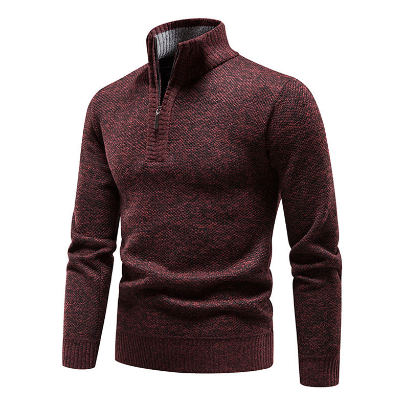 Men’s Half-Zip Sweater | Knitted Pullover with Stand Collar | Warm Casual Canada