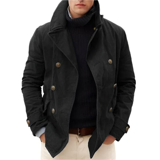 Men’s Wool-Blend Peacoat | Double-Breasted Classic Fit | Smart Winter Outerwear