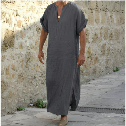 Men’s Long Kaftan Tunic | Linen Blend | Relaxed Fit