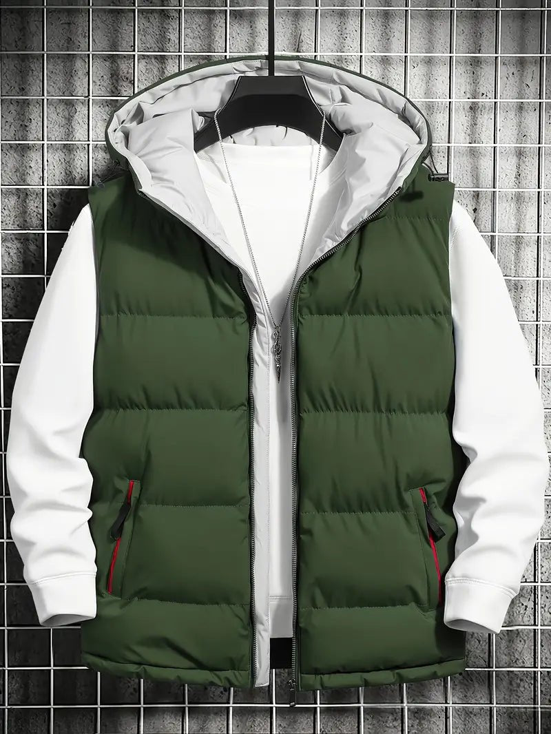 Men's Hooded Puffer Vest | Lightweight Insulation | Outdoor Layering Essential