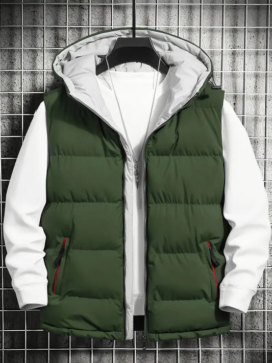 Men's Hooded Puffer Vest | Lightweight Insulation | Outdoor Layering Essential
