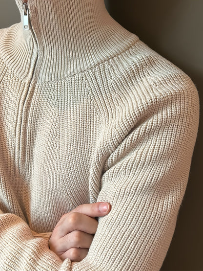 Men’s Waffle Knit Quarter-Zip Pullover | Textured Midweight Sweater | Casual Fall Layer