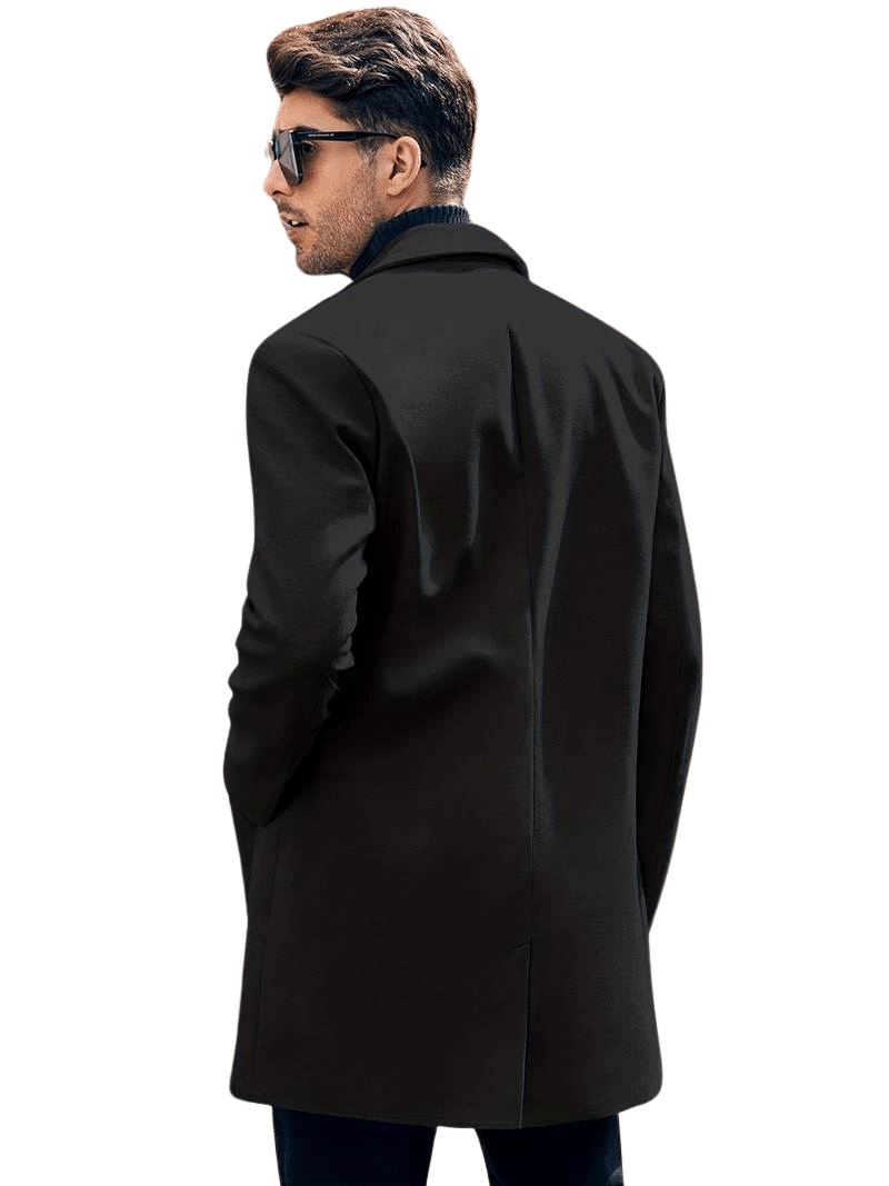 Men's Tailored Wool Overcoat | Classic Long Coat | Formal Winter Style