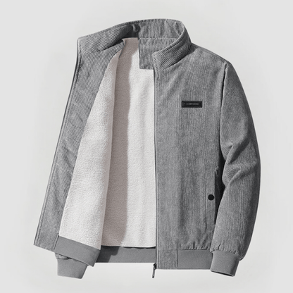 Men’s Corduroy Bomber Jacket | Fleece-Lined Zip Jacket for Fall & Winter