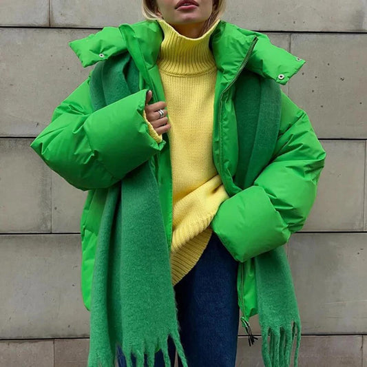 Oversized Winter Puffer Jacket | High-Neck Insulated Coat | Cold Weather Streetwear Canada