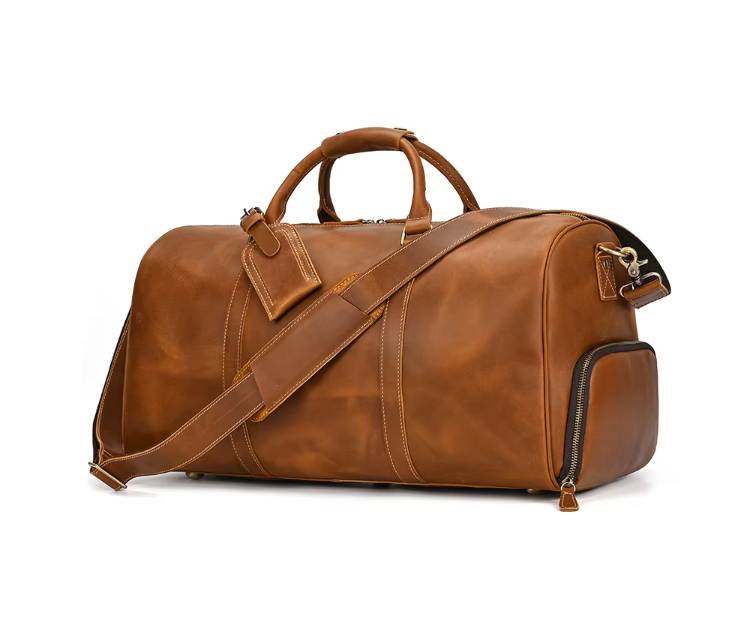 Men’s Faux Leather Duffle Bag | Travel Weekender | Large Capacity Carryall