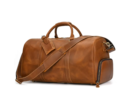 Men’s Faux Leather Duffle Bag | Travel Weekender | Large Capacity Carryall