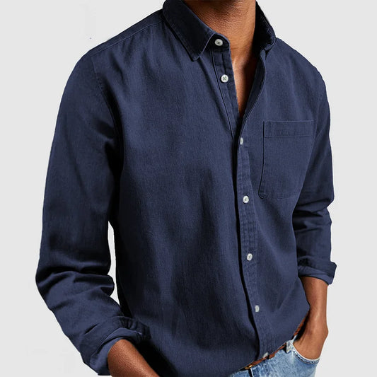 Men's Casual Button-Up Shirt | Midweight Cotton Twill | Smart Everyday Top