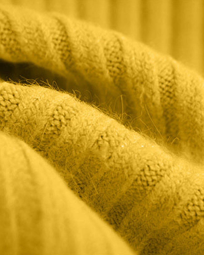 Ribbed Turtleneck Sweater | Yellow | Winter Wear | Wool-Cashmere Blend