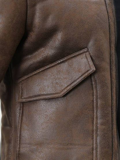 Men's Shearling Aviator Jacket | Genuine Leather | Warm Lined | Classic Flight Style