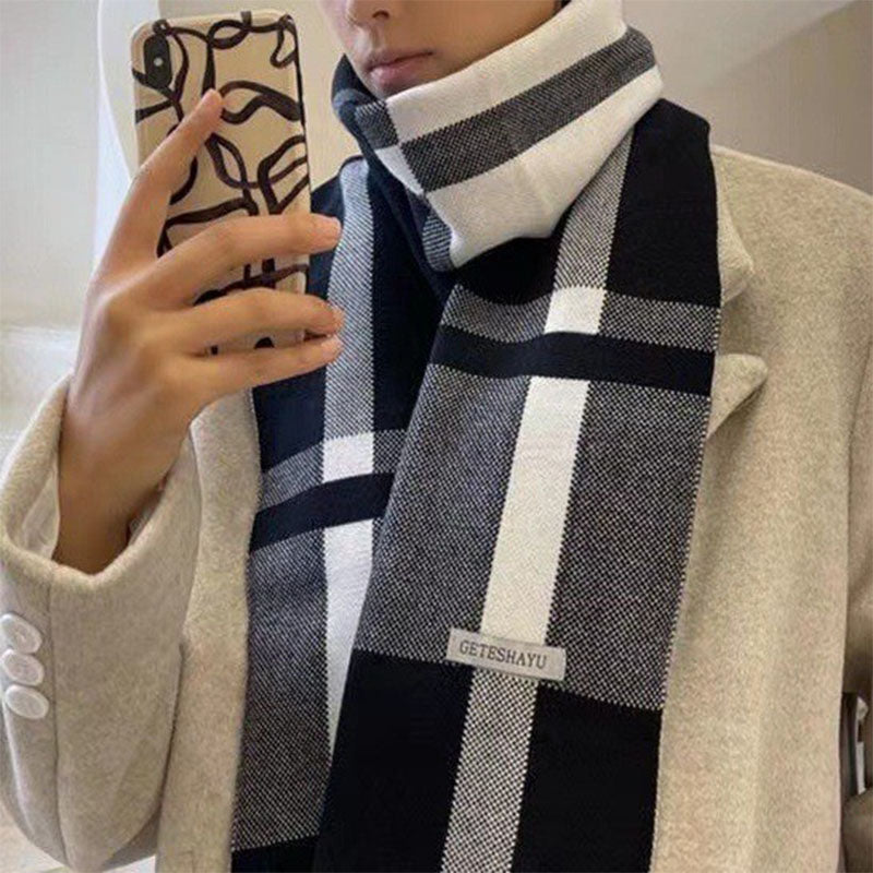 Men’s Striped Knit Scarf | Soft Acrylic Blend | Winter Accessory Essential