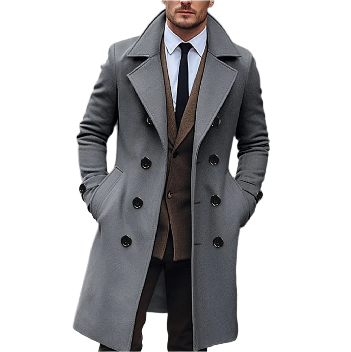 Wool-Blend Overcoat | Double-Breasted | Tailored Winter Fit