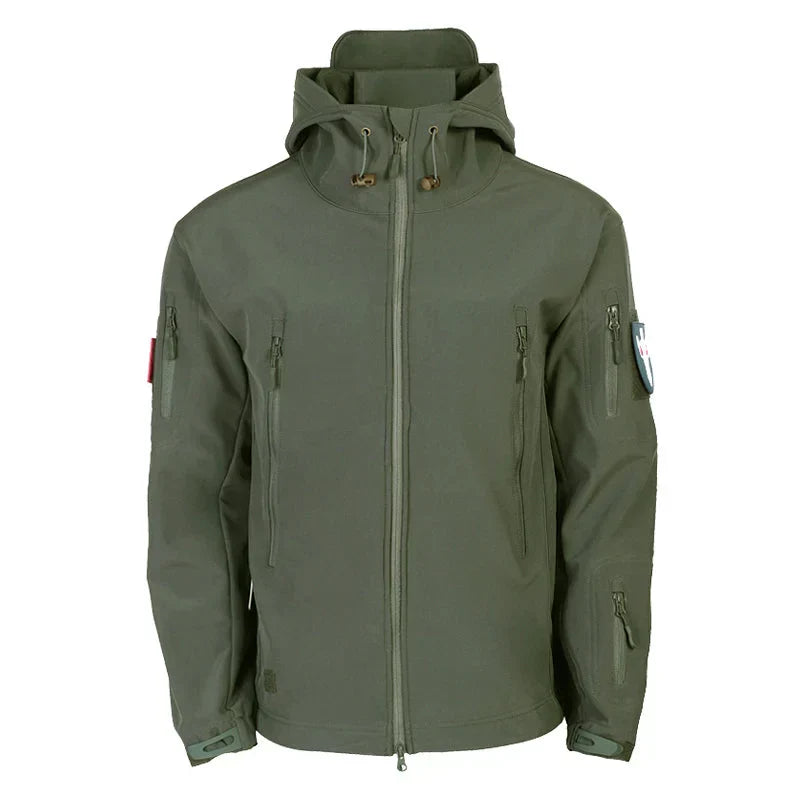 Men’s Softshell Zip Jacket | Adjustable Hood | Lightweight Transitional Outerwear