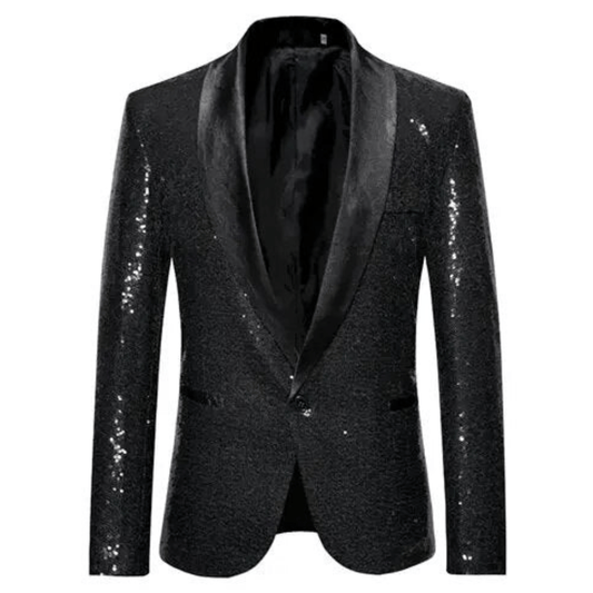 Men's Sequin Tuxedo Blazer | Shimmer Finish | Party & Evening Wear
